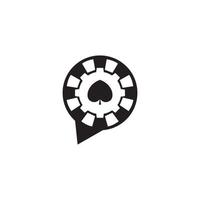 poker munt logo vector pictogram symbool illustratie ontwerp