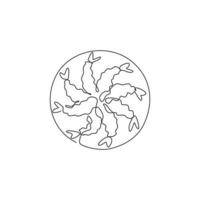 een enkele lijntekening verse knapperige Japanse garnalen tempura logo grafische vectorillustratie. zeevruchten café menu en restaurant badge concept. modern doorlopende lijntekening ontwerp straatvoedsel logotype vector