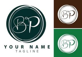 bp beginletter handschrift en handtekening logo ontwerpsjabloon vector