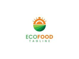 gezonde voeding logo sjabloon, natuur en voedsel concept vector
