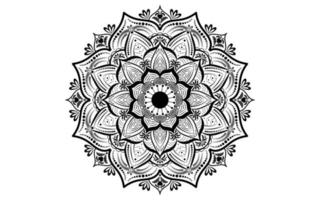 cirkelpatroonbloem van mandala met zwart-wit, vectormandala bloemenpatronen met witte achtergrond vector