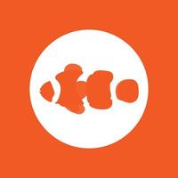 clown vis illustratie logo in het midden van de dominante oranje kleur vector