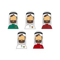 Arabisch mannelijk personage of avatar met trui van een voetbalteam vector