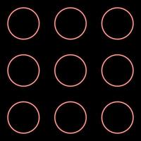 neon dial knop pictogram zwarte kleur in cirkel rode kleur vector illustratie vlakke stijl afbeelding