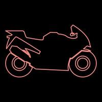 neon motorfiets rode kleur vector illustratie vlakke stijl afbeelding