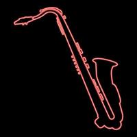 neon saxofoon rode kleur vector illustratie afbeelding vlakke stijl