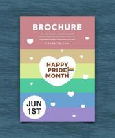 realistisch lgbt happy pride-maandviering brochure ontwerpconcept vector