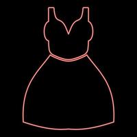 neon vrouw jurk pictogram zwarte kleur in cirkel rode kleur vector illustratie vlakke stijl afbeelding