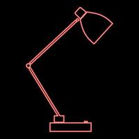 neon lamp rode kleur vector illustratie vlakke stijl afbeelding