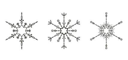 sneeuwvlokken pictogrammen instellen vector