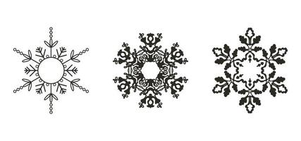 zwart-wit sneeuwvlokken instellen vector eps 10