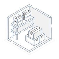 een icoon van isometrisch verpakkingsontwerp vector