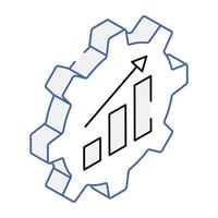 premium overzicht isometrisch icoon van groeianalyse vector