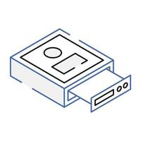 cd-rompictogram in isometrische overzichtsstijl vector