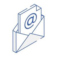 bewerkbaar isometrisch pictogram van een e-mail vector