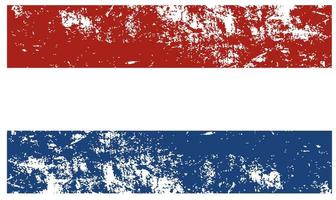 vlag van het nederlands. grunge, scratch en oude stijl vlag vectorillustratie