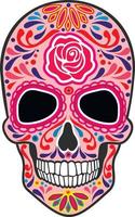 kleur Mexicaanse suikerschedel, vintage design t-shirts vector