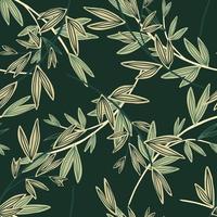 schattige takken en bladeren naadloos patroon. botanische elementen achtergrond. blad sieraad. vector