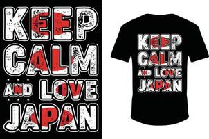 blijf kalm en hou van Japan. japan vlag vector ontwerp