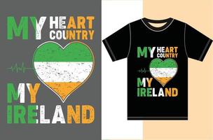 mijn hart, mijn land, mijn Ierland. typografie vector ontwerp