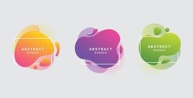 moderne vloeibare abstracte set. gradiënt abstracte banner met vloeiende vloeibare vorm vector