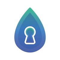 sleutel water gradiënt logo ontwerp sjabloon icoon vector