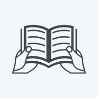 pictogram bedrijf boek. geschikt voor handacties symbool. glyph-stijl. eenvoudig ontwerp bewerkbaar. ontwerp sjabloon vector. eenvoudige symboolillustratie vector