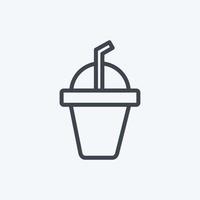 pictogram bevroren frappe. geschikt voor dranksymbool. lijn stijl. eenvoudig ontwerp bewerkbaar. ontwerp sjabloon vector. eenvoudige symboolillustratie vector