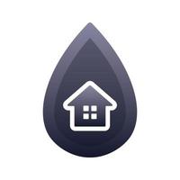 huis water gradiënt logo ontwerp sjabloon pictogram vector