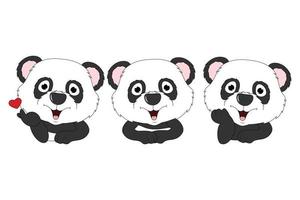 schattige panda dieren cartoon afbeelding vector