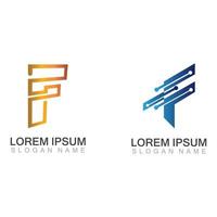 letter f technologie logo concept. creatieve en elegante logo-ontwerpsjabloon vector