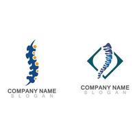 wervelkolom chiropractische zorg logo ontwerpen concept, ruggengraat logo sjabloon vector