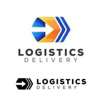 logistiek logo-ontwerp met pijlsymboolpictogramontwerp vector