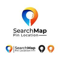 moderne kleur zoekkaart pin locatie logo vector ontwerpsjabloon