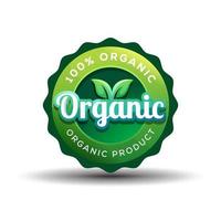 gradiëntbadge biologisch of veganistisch logo-ontwerp vector