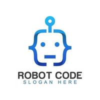 robotcode-logo voor het programmeren van eenvoudig logo-ontwerp vector