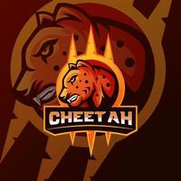 dier cheetah mascotte logo klaar voor gebruik e sport player gaming vector