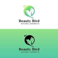 schoonheid vogel vlieg natuurlijk cosmetisch logo ontwerp vector twee versie