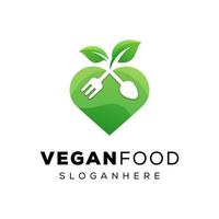 modern food vegan lover logo, groenten houden van food logo-ontwerp vector