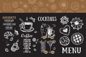 koffiehuis menu. restaurant café menu, sjabloonontwerp. voedsel folder. vector