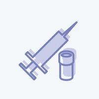 pictogram vaccin. geschikt voor gemeenschapssymbool. tweekleurige stijl. eenvoudig ontwerp bewerkbaar. ontwerp sjabloon vector. eenvoudige symboolillustratie vector