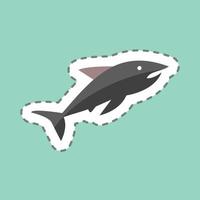 stickerlijn gesneden haai 2. geschikt voor zeesymbool. eenvoudig ontwerp bewerkbaar. ontwerp sjabloon vector. eenvoudige symboolillustratie vector