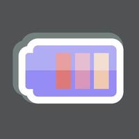 sticker batterij 1. geschikt voor mobiele apps symbool. eenvoudig ontwerp bewerkbaar. ontwerp sjabloon vector. eenvoudige symboolillustratie vector