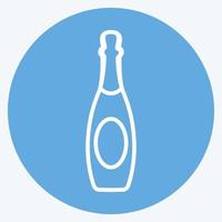 icoon champagne. geschikt voor partijsymbool. blauwe ogen stijl. eenvoudig ontwerp bewerkbaar. ontwerp sjabloon vector. eenvoudige symboolillustratie vector