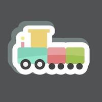 sticker speelgoed trein. geschikt voor babysymbool. eenvoudig ontwerp bewerkbaar. ontwerp sjabloon vector. eenvoudige symboolillustratie vector