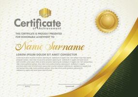 luxe horizontale certificaatsjabloon met getextureerde donkere achtergrond vector