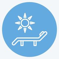 pictogram zonnebaden. geschikt voor spa-symbool. blauwe ogen stijl. eenvoudig ontwerp bewerkbaar. ontwerp sjabloon vector. eenvoudige symboolillustratie vector