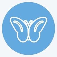 pictogram vlinder vliegen. geschikt voor lentesymbool. blauwe ogen stijl. eenvoudig ontwerp bewerkbaar. ontwerp sjabloon vector. eenvoudige symboolillustratie vector