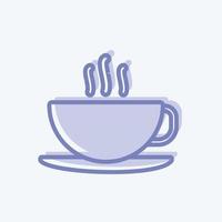 pictogram koffiekopje. geschikt voor huwelijkssymbool. tweekleurige stijl. eenvoudig ontwerp bewerkbaar. ontwerp sjabloon vector. eenvoudige symboolillustratie vector
