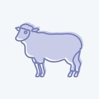 pictogram schapen. geschikt voor dier symbool. tweekleurige stijl. eenvoudig ontwerp bewerkbaar. ontwerp sjabloon vector. eenvoudige symboolillustratie vector